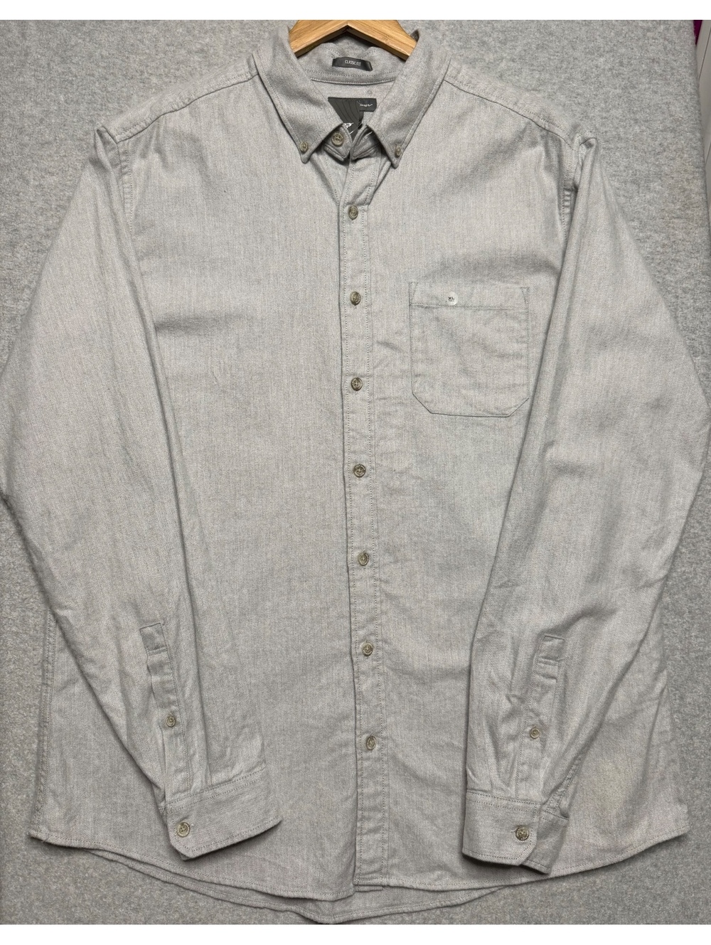 Eddie Bauer Men’s XL Tall Classic Fit Button Down Shirt Gray NWT